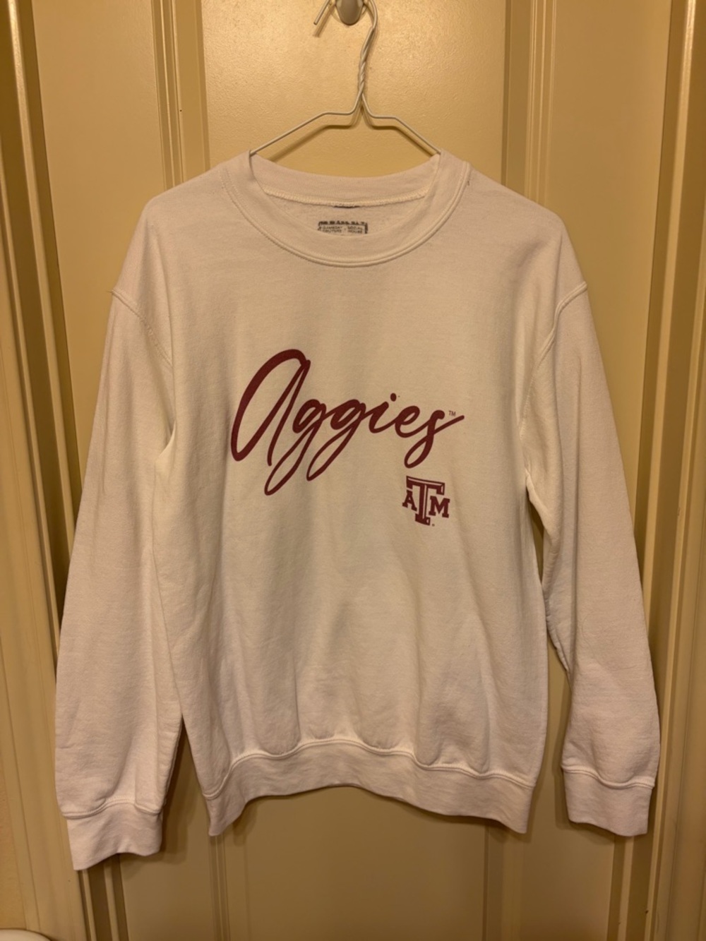 Texas A&M Aggies White Crewneck Sweatshirt